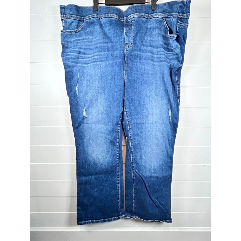 Torrid‎ Lean Jean Slim Boot Stretch Denim Pull-On Distressed Blue Women 5R (28W)